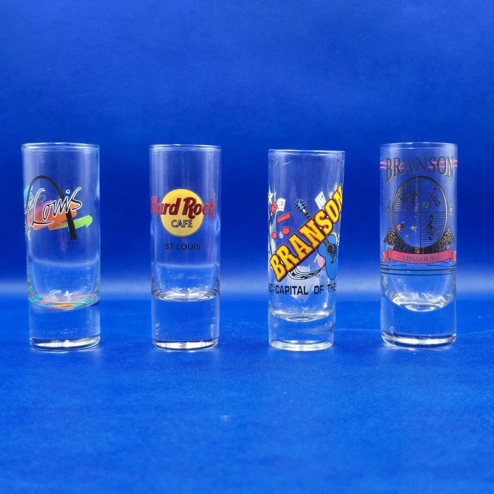 Missouri 4 Souvenir Shot Glasses Hard Rock Cafe St Louis Branson Travel Shooter